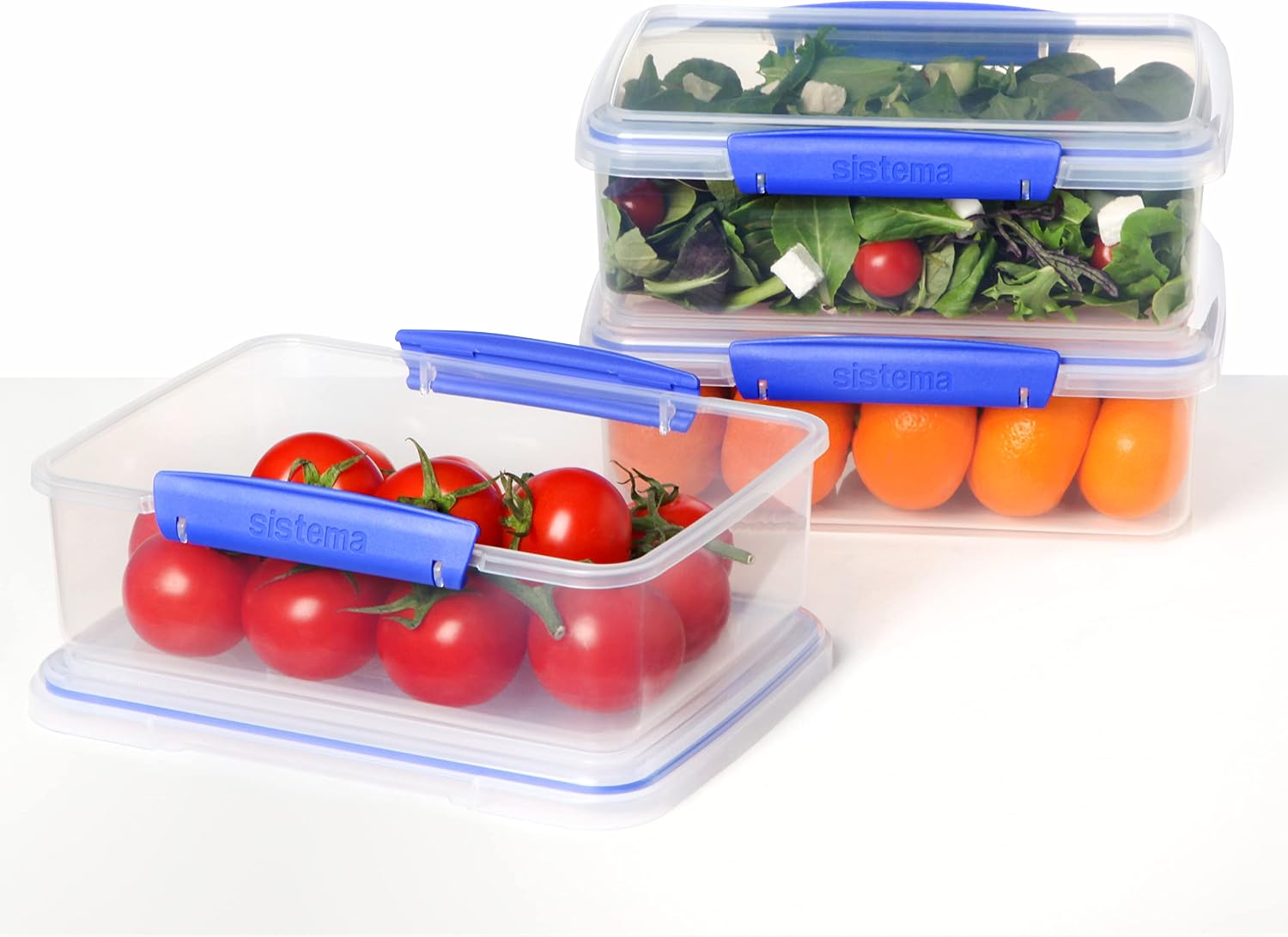 Sistema Klip It Collection Rectangle Food Storage Containers 67 ounce/ 8.4 Cup each, Set of 3