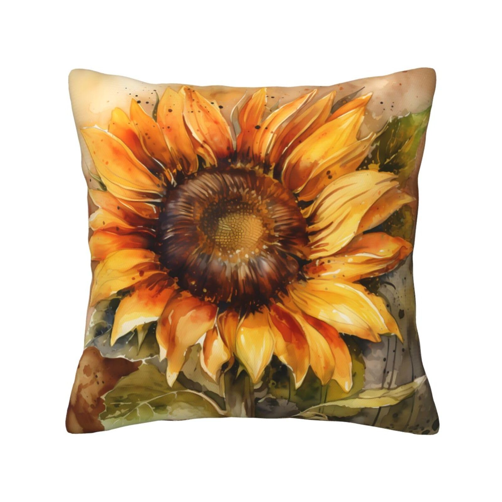 LHFIOHIRG (Sunflower Pattern) Decorative Throw Pillow Covers Double-Sided Printed Cushion Covers for Sofa, Couch, Bed, and Home Decor 30 x 30cm