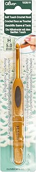 Clover 1008/H Soft Touch 5.0-mm Crochet Hooks, Size H