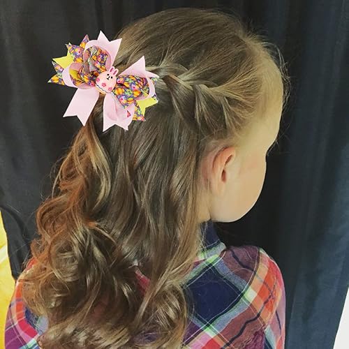 Miniatura 6 de Pinzas para el cabello de Pascua, lazos de Pascua, pasadores de pelo de grogrén, conejo, diadema, boutique, hiarpin, azul y rosa, accesorios para el