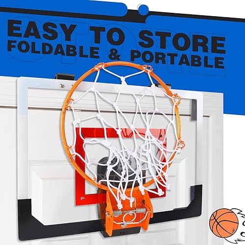 Miniatura 4 de TOY Life Aro de baloncesto para interiores con marcador para interiores, aro de baloncesto para niños, sobre la puerta, aro de baloncesto, mini aros