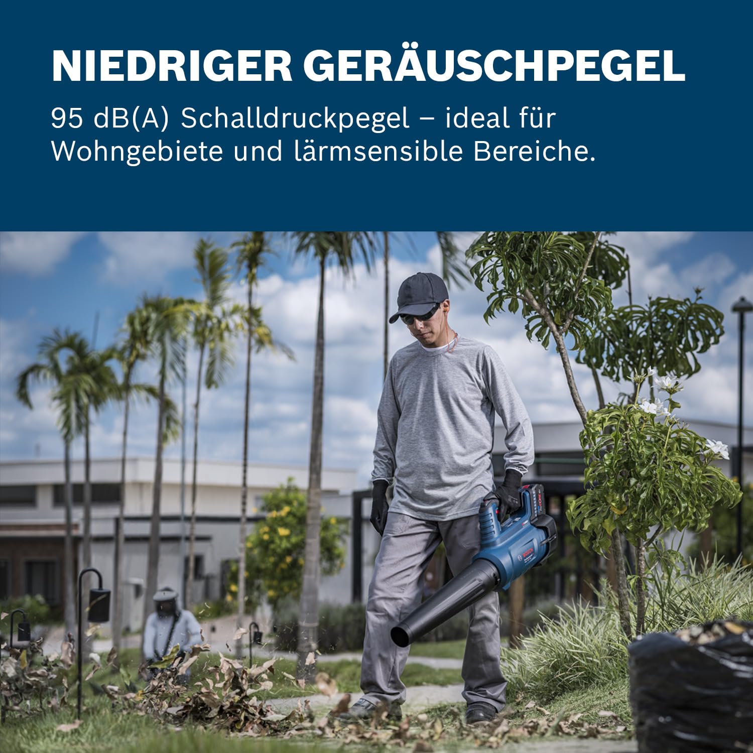 Bosch Professional 18V System Akku-Gebläse GBL 18V-750 (Volumenstrom von 780 m³/h, Luftgeschwindigkeit von bis zu 198 km/h, variable Drehzahl)