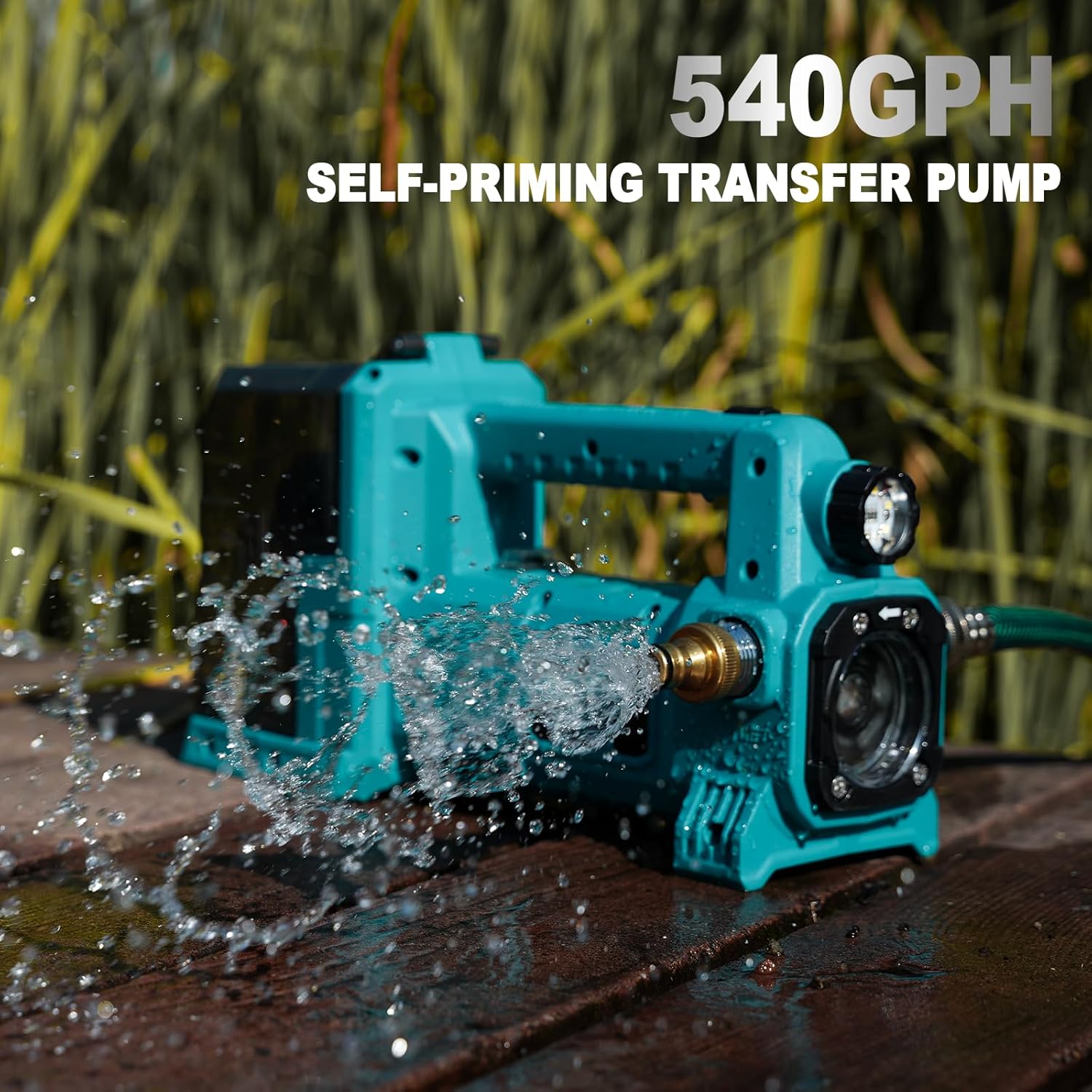 Brushless Water Transfer Pump Compatible with Makita 18V Battery (Tool Only), 1/4HP 540GPH Cordless Self Priming Pump, Utility Pump for Pool Draining, Pond, Watering Garden