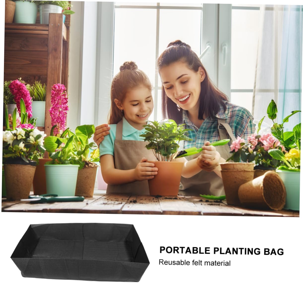 VICASKY Pflanztaschen aus Vliesstoff Wiederverwendbare Pflanzbeutel mit Hohem Fassungsvermögen für Garten und Balkon Geeignet für Blumen und Gräser Schwarz