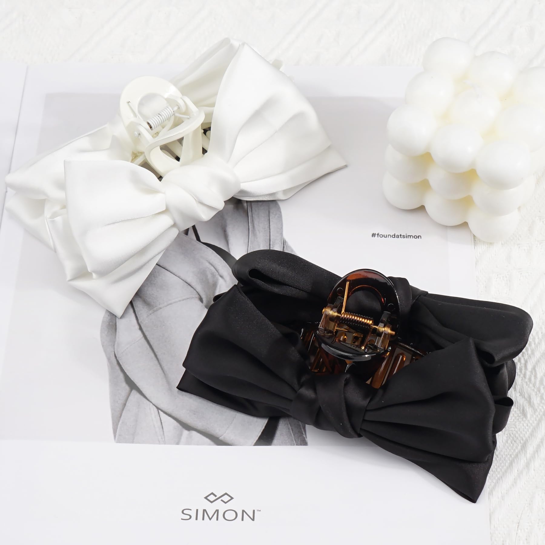 Amazon.com: CÉLLOT 2Pcs Large Hair Accessories: Satin Bows 