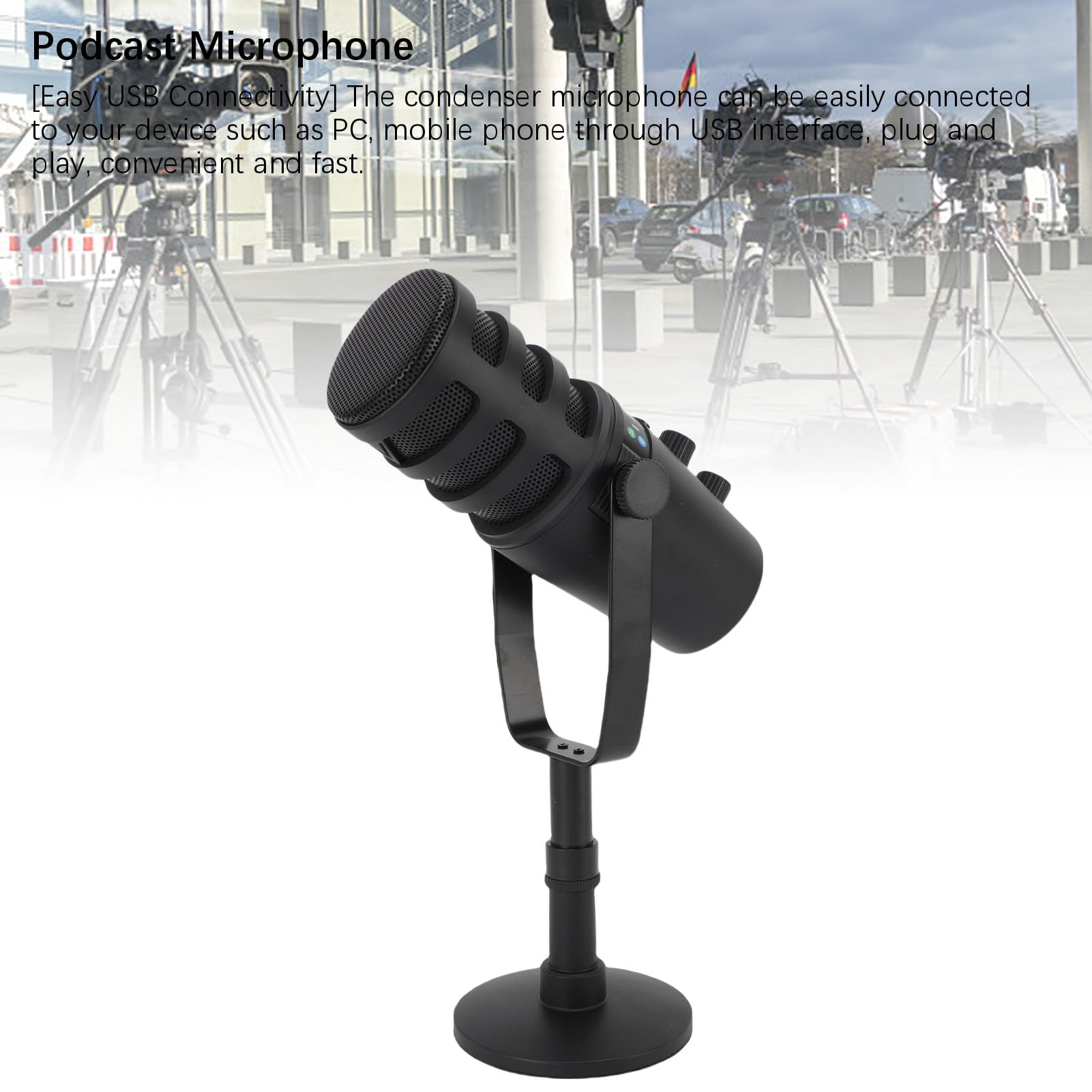 Mikrofon Kondensator USB Wysoka czułość PC PC MIC do Gier Podcast Streaming Podcast na żywo stabilność Komputera Stacjonarnego