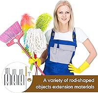 Vista 5 de Zhengmy 6 piezas de repuesto de punta roscada, mango roscado de escoba, reemplazo de mango de poste, puntas adaptador de poste de extensión