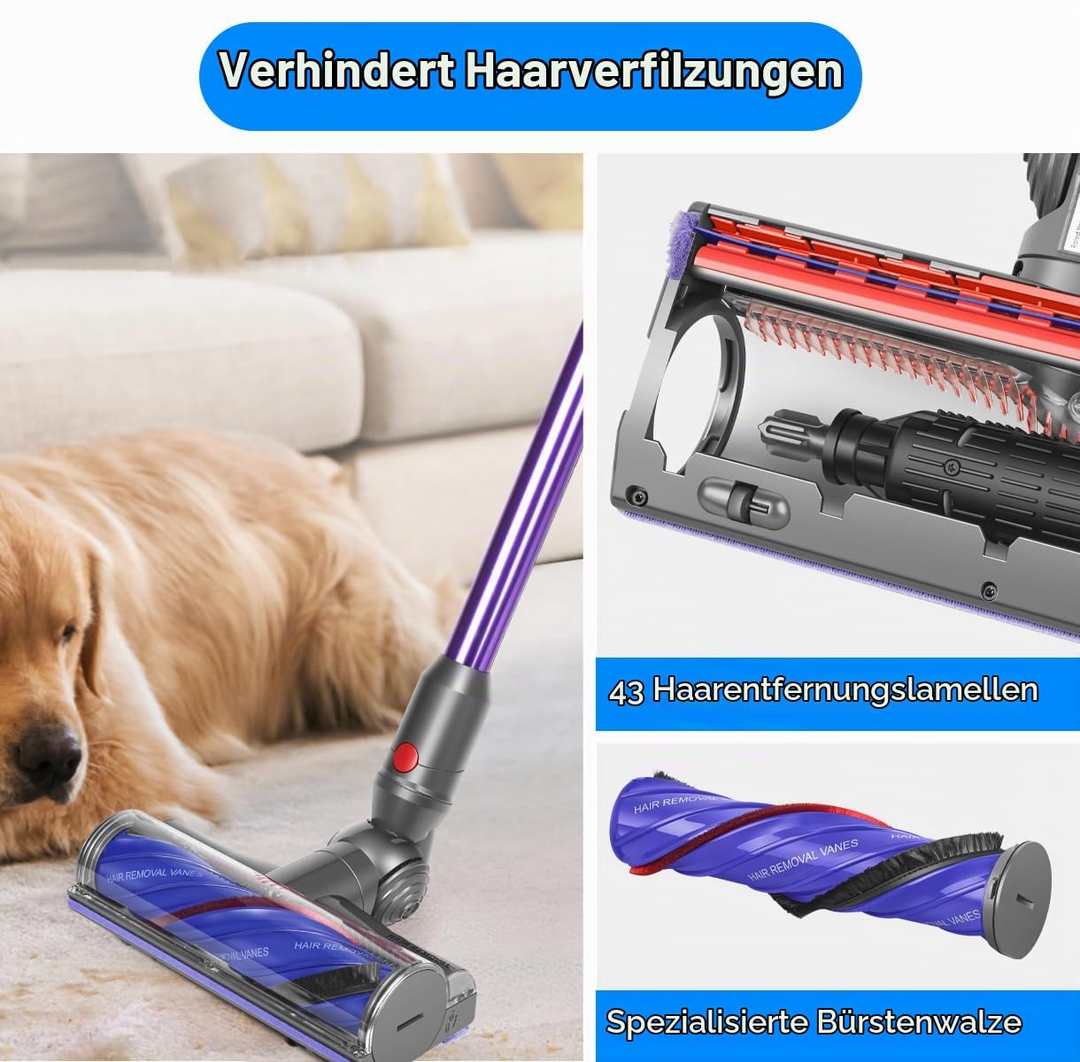 V12 Bodendüse Bürste Kompatibel mit Dyson V12 Slim & V9 Motorbar
