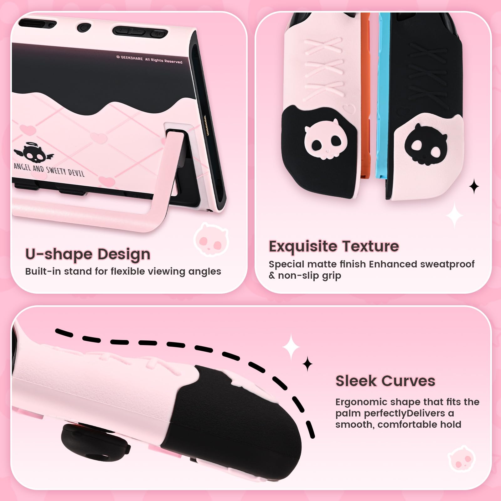 GeekShare Funda protectora de silicona compatible con Switch 2, resistente a los arañazos Switch 2, funda protectora de silicona suave para joystick con 2 tapas de agarre para pulgar, diseño de