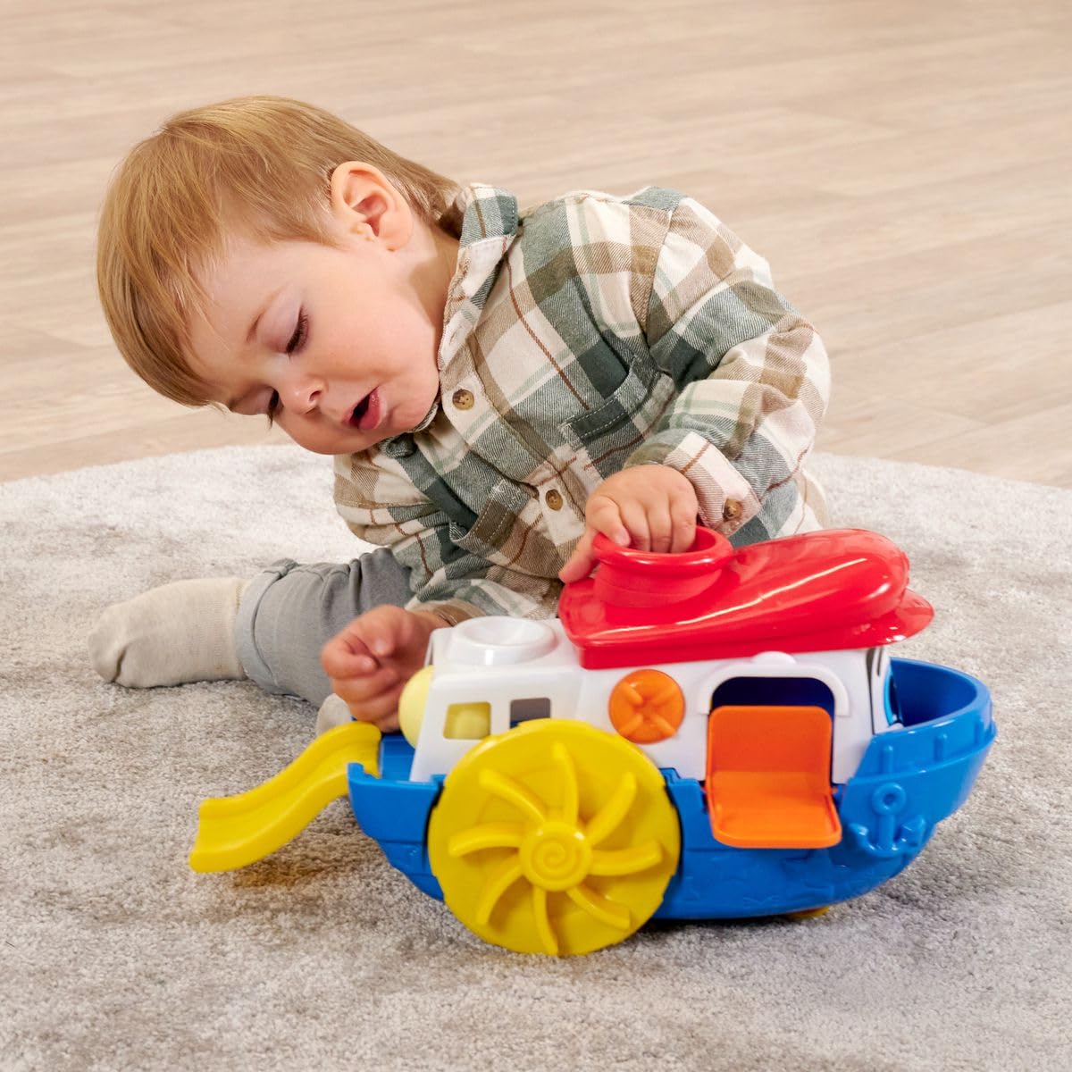 Dickie Toys ABC - Wasserspielzeug Sammy Splash - (30 cm) ab 1 Jahr, buntes Boot mit Zubehör & Spritzfunktion, Badespielzeug für Kinder & Babys ab 12 Monate