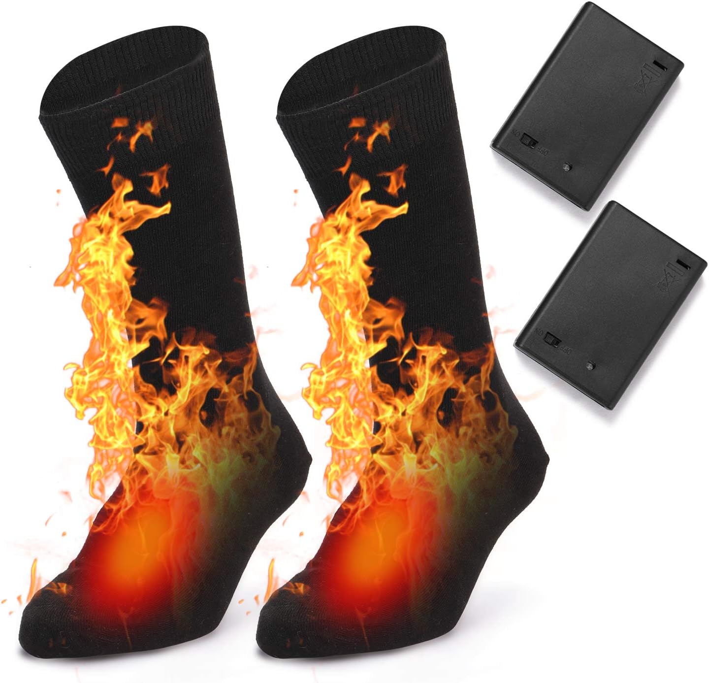 Heated Socks, Electric Heater Socks Battery Powered Cold Weather Heat Socks for Men and Women Outdoor Riding Camping Hiking (Without Battery)