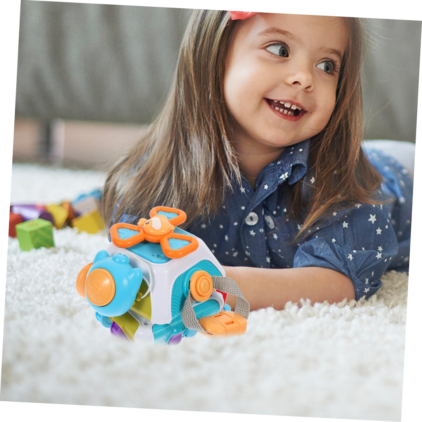 Busy Cube Giocattolo Sensoriale Montessori in Plastica per Ragazzo Ragazza | Leggero, senza Angoli Rigidi, per Viaggi e Uso Scolastico, Stimola la Manualità Fine