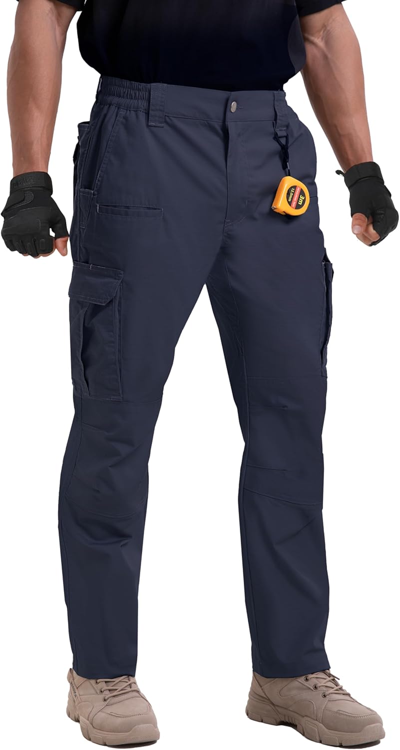 NATUVENIX Mens Work Pants Ripstop Tactical Pants for Men Lightweight Hiking Pants Men Water Resistant Cargo Pants Military