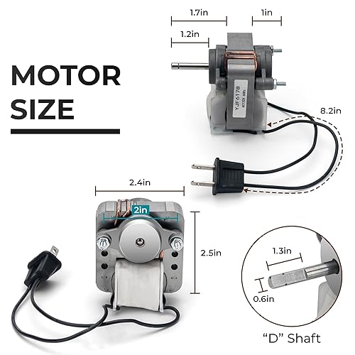 Miniatura 4 de Motor de ventilador de escape de baño YJF6178 actualizado 70CFM 60HZ 120V 1.1A CCW de repuesto para Nau-tilus Reemplazar ventiladores de baño N678
