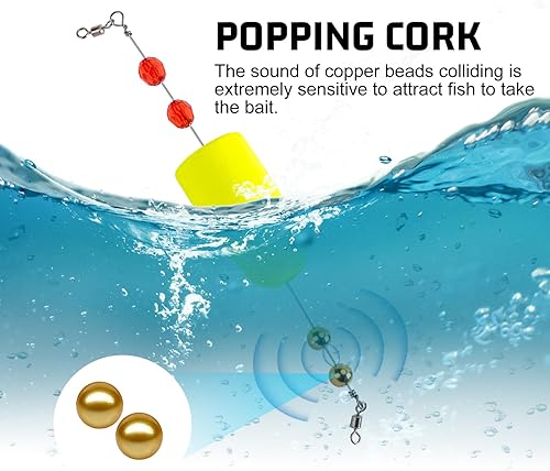 Miniatura 10 de Goture 6 unidades - 8 piezas de espuma EVA Bobber de pesca Bobber Bobber Bagre Bobbers iluminados Bobbers Pesca nocturna con 10 varillas brillantes