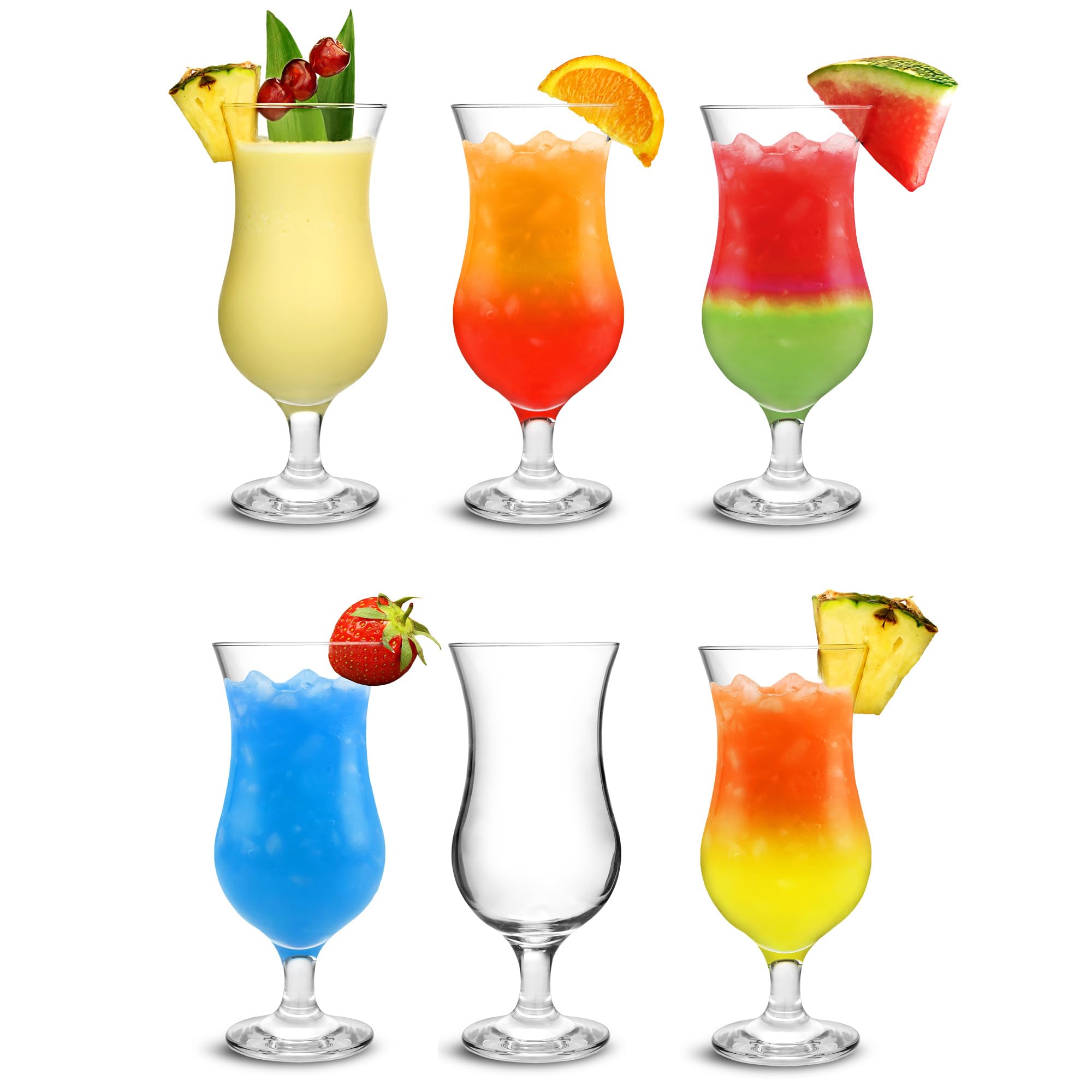 bar@drinkstuff Pina Colada & Hurricane Cocktail Glasses - Case of 24 - 450ml Tropical Cocktail Glass Set - Elegant Stemmed Glasses for Cocktails, Mocktails & Milkshakes - Dishwasher Safe - Gift Boxed