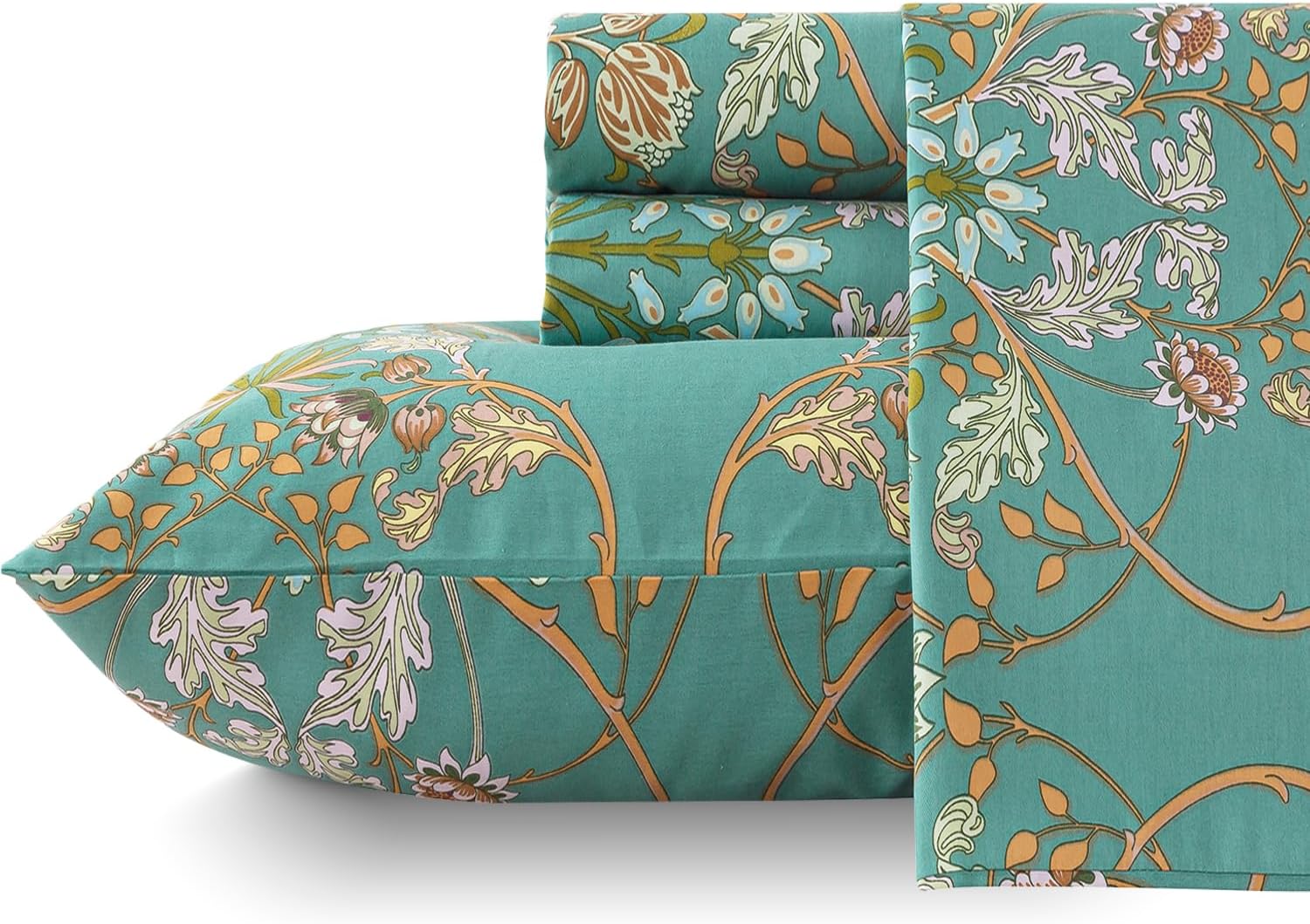 Zusbest Full Size Bed Sheet Set Shabby Vintage Floral