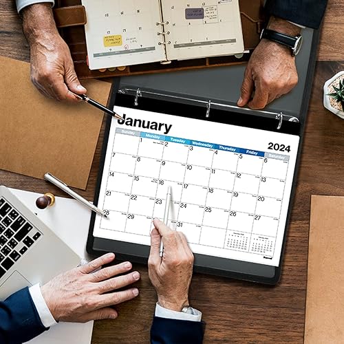 Miniatura 3 de Dunwell Calendario para carpeta de 3 anillos 2023-2024 - (8.5 x 11 pulgadas, pantallas azules) 18 meses, uso de julio de 2023 a diciembre de 2024,