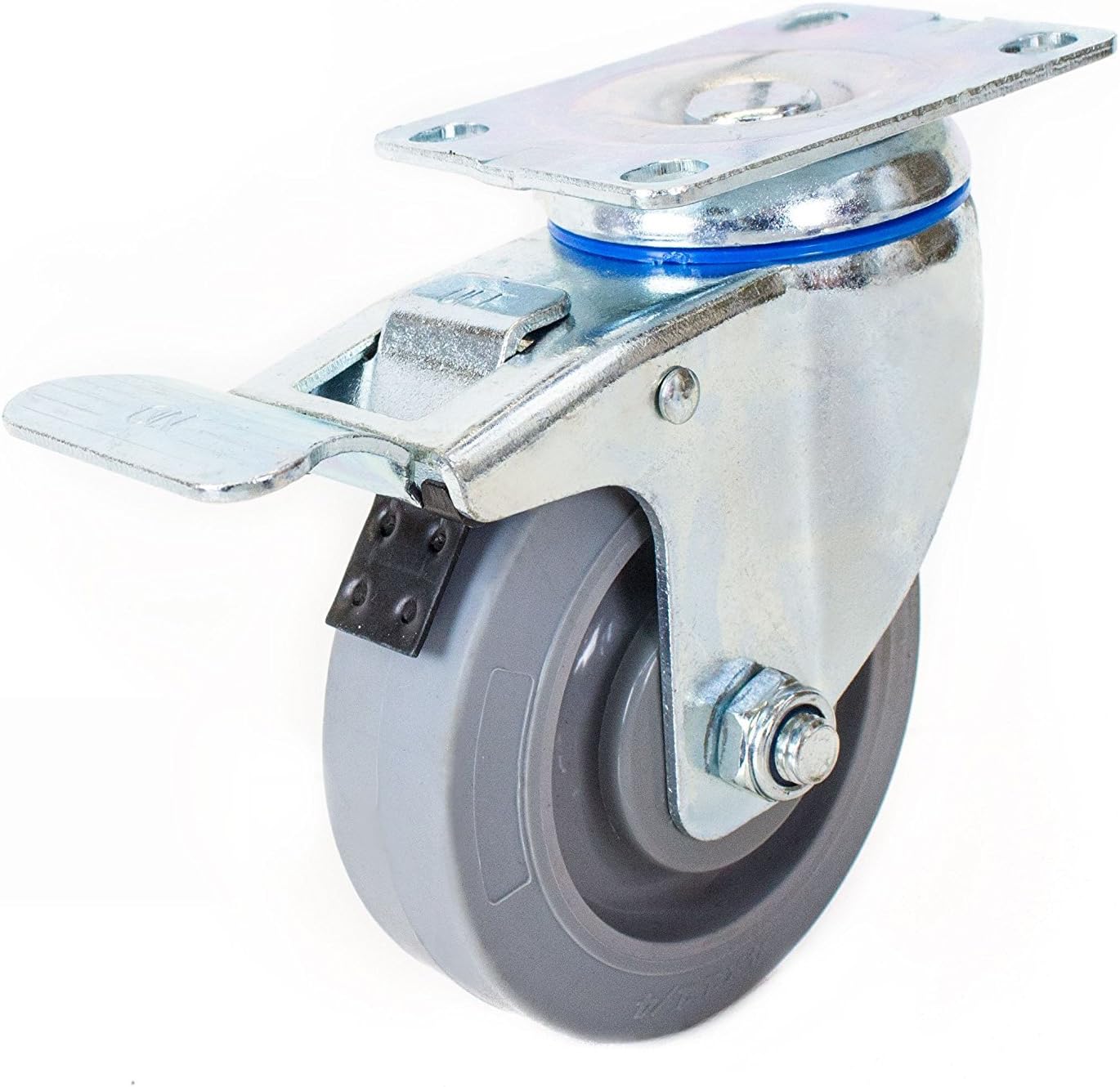 Rk Safety Dolly Cart, 30"X17" Hardwood Rubber End Caps Dolly, 1200lbs Capacity Rubber Dolly with Break 4" inch 4 Wheel