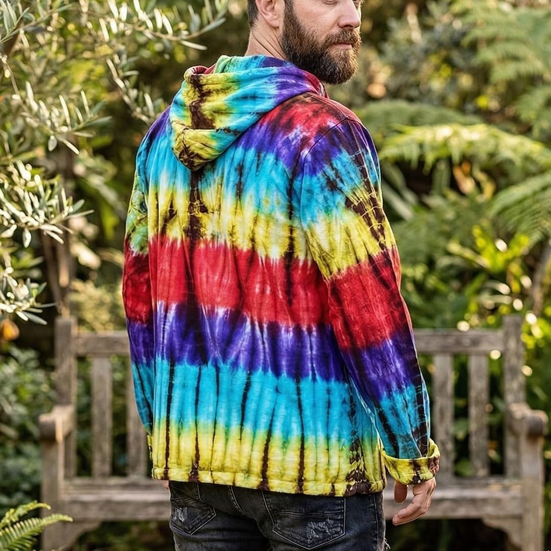 Ezhippie Mens Tie Dye Hoodie Shirt