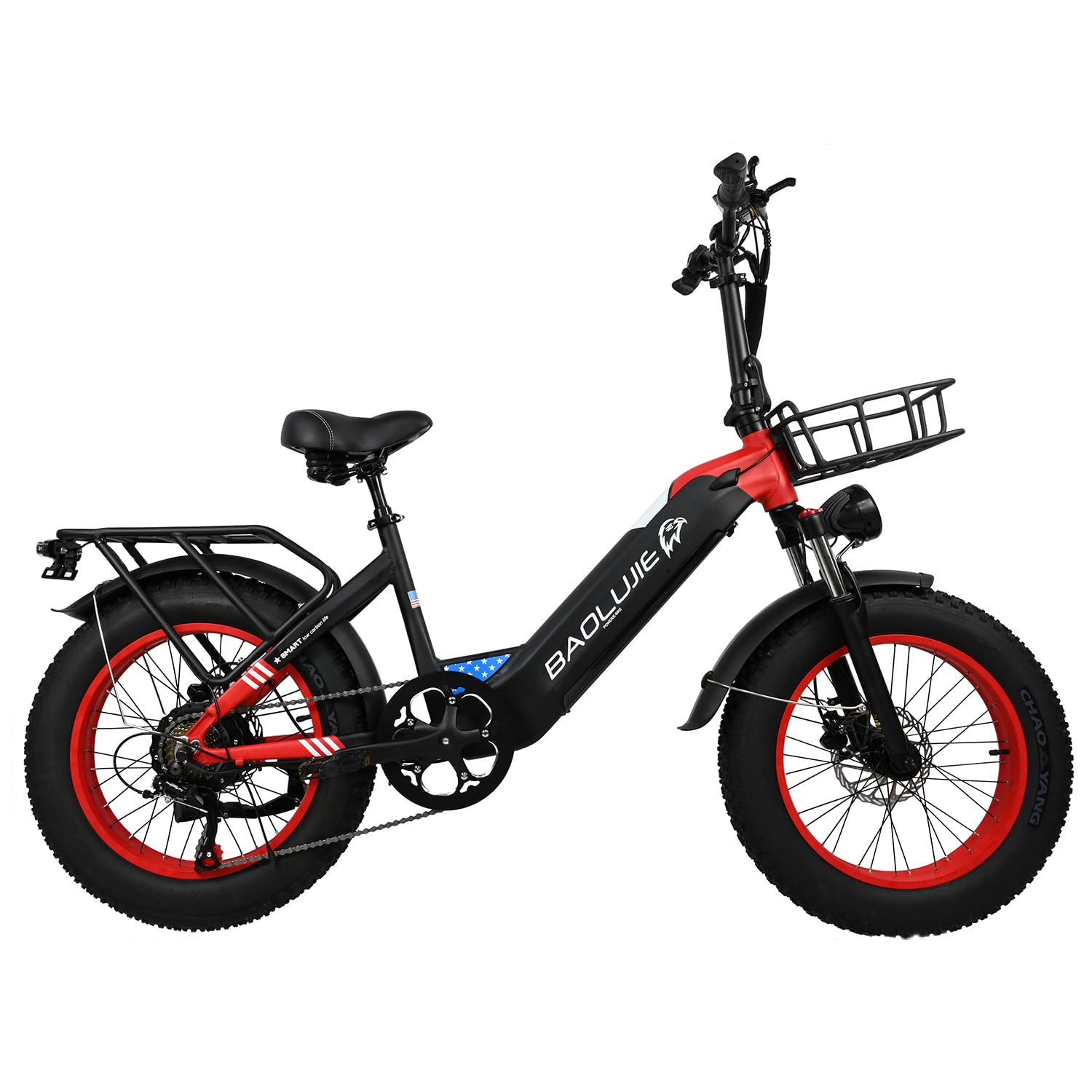 LONG SENG Electric Bicycle, Fat tire Electric Bicycle 500W 40KM, 48V 12AH Detachable Battery Electric Bicycle and 7-Speed 20" x4.0 Adult Electric Bicycle Have Passed UL Certification