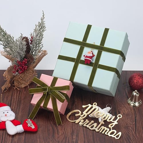 Miniatura 148 de Cinta de terciopelo caqui, cinta de terciopelo dorado vintage de 5/8 pulgadas x 25 yardas, cintas finas para adornos de árbol de Navidad, envoltura