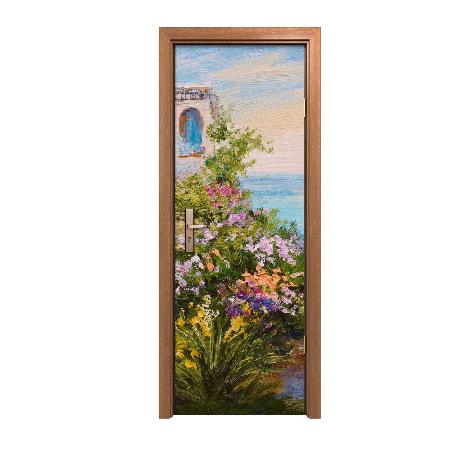 Autocollant de porte Fleurs de mer ciel pour créer une ambiance nature au salon