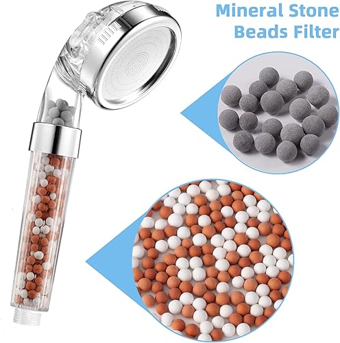 Miniatura 5 de Bolas de cuentas de filtración para cabezal de ducha con filtro, cuentas de piedra mineral para purificar agua (rojo, gris y blanco)