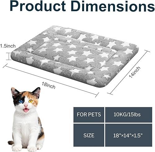 Miniatura 5 de Almohadilla de cama para gatos  Tapete reversible de forro polar para perros pequeños  Suave y lavable antideslizante para jaulas y perreras