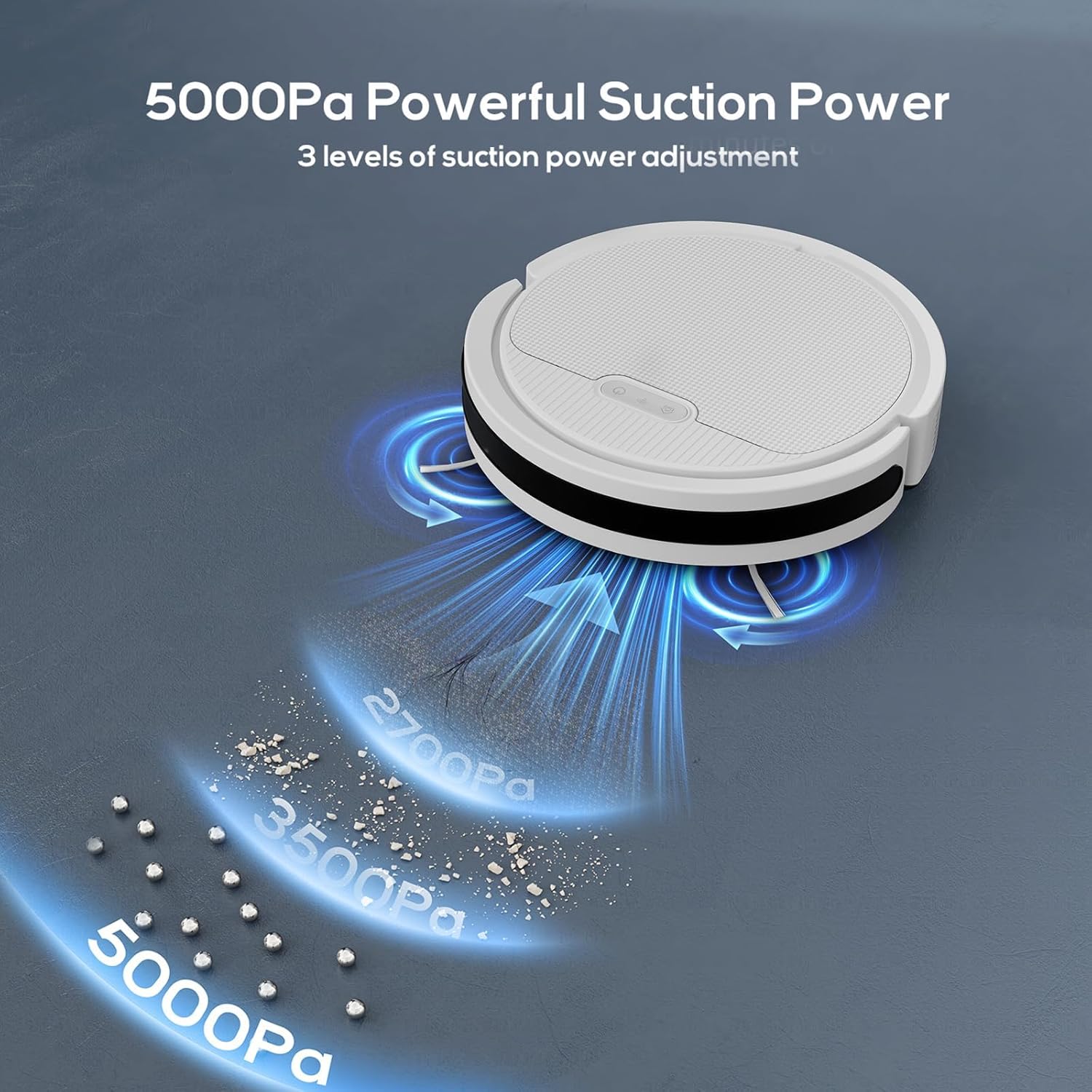 Robot Vacuum, Mopping Robot, Powerful 5000Pa, WiFi/Alexa/App/Remote Control, Quiet, Robotic Vacuum Cleaner with Self-Charging, Anti-Collision and Fall, for Pet Hair, Hard Floor, Carpet