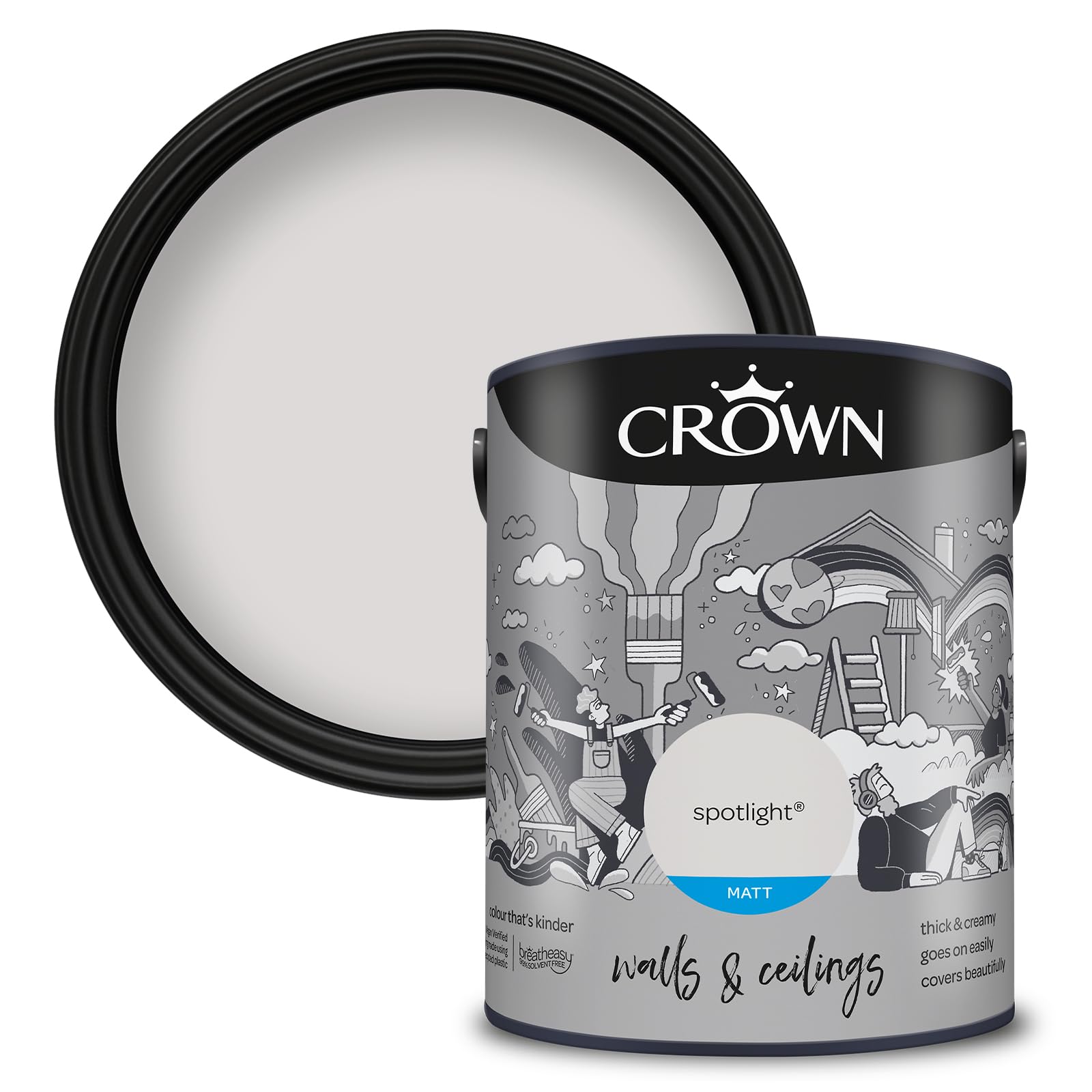 Crown Spotlight Matt Wall & Ceiling Emulsion Paint5L from B&Q