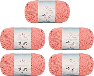 - 4 ply 60% Cotton 40% Acrylic Yarn - Soft & Durable - 5 x 50g (1.76oz) - 655 Yards for Knitting & Crocheting - Baby Blankets, Amigurumi, Sweaters & More