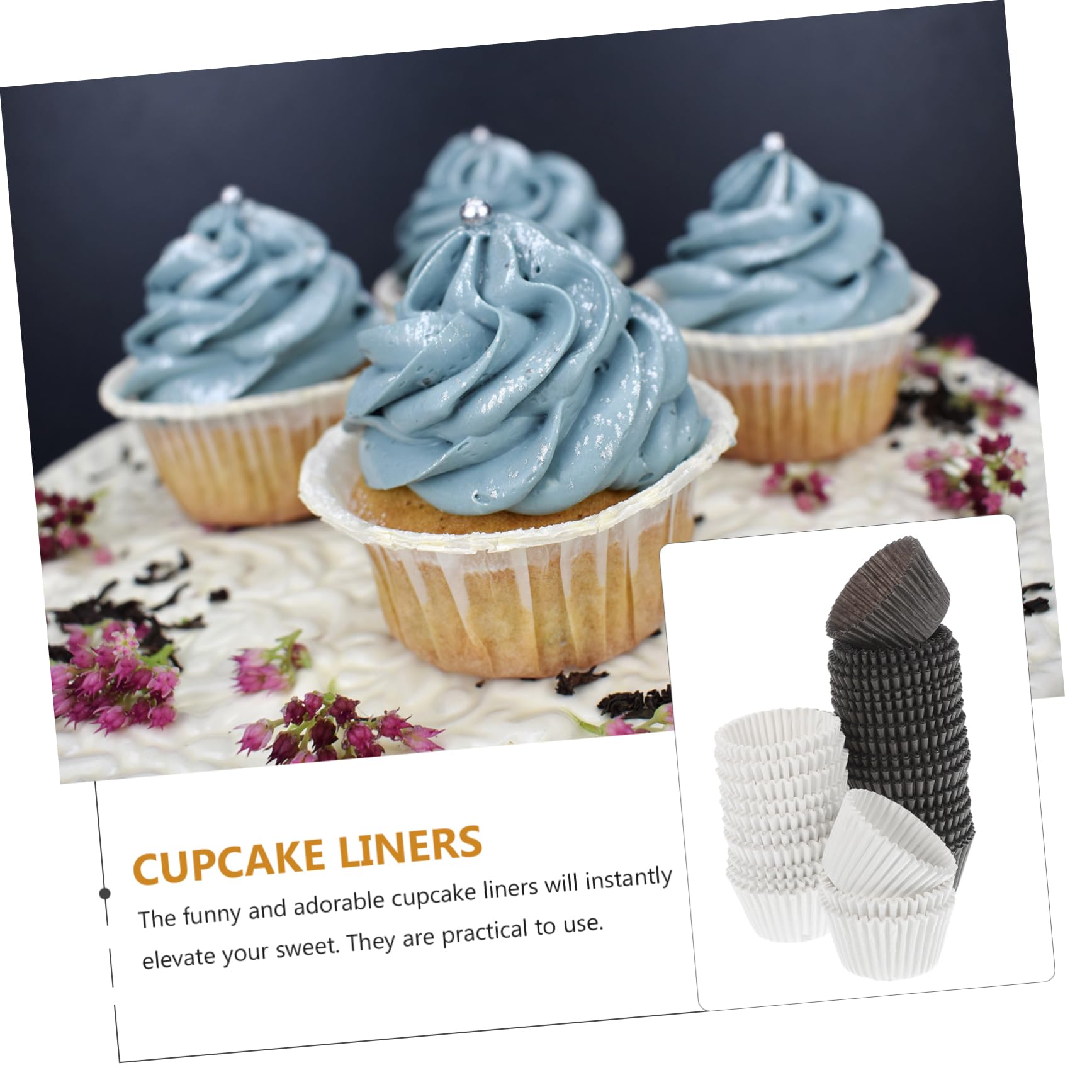 TOPBATHY 1000 Capacillos para Hornear Cupcakes, Papel Antigrasa Grueso, sin Olor, para Muffins y Dulces, Aniversarios y Baby Showers