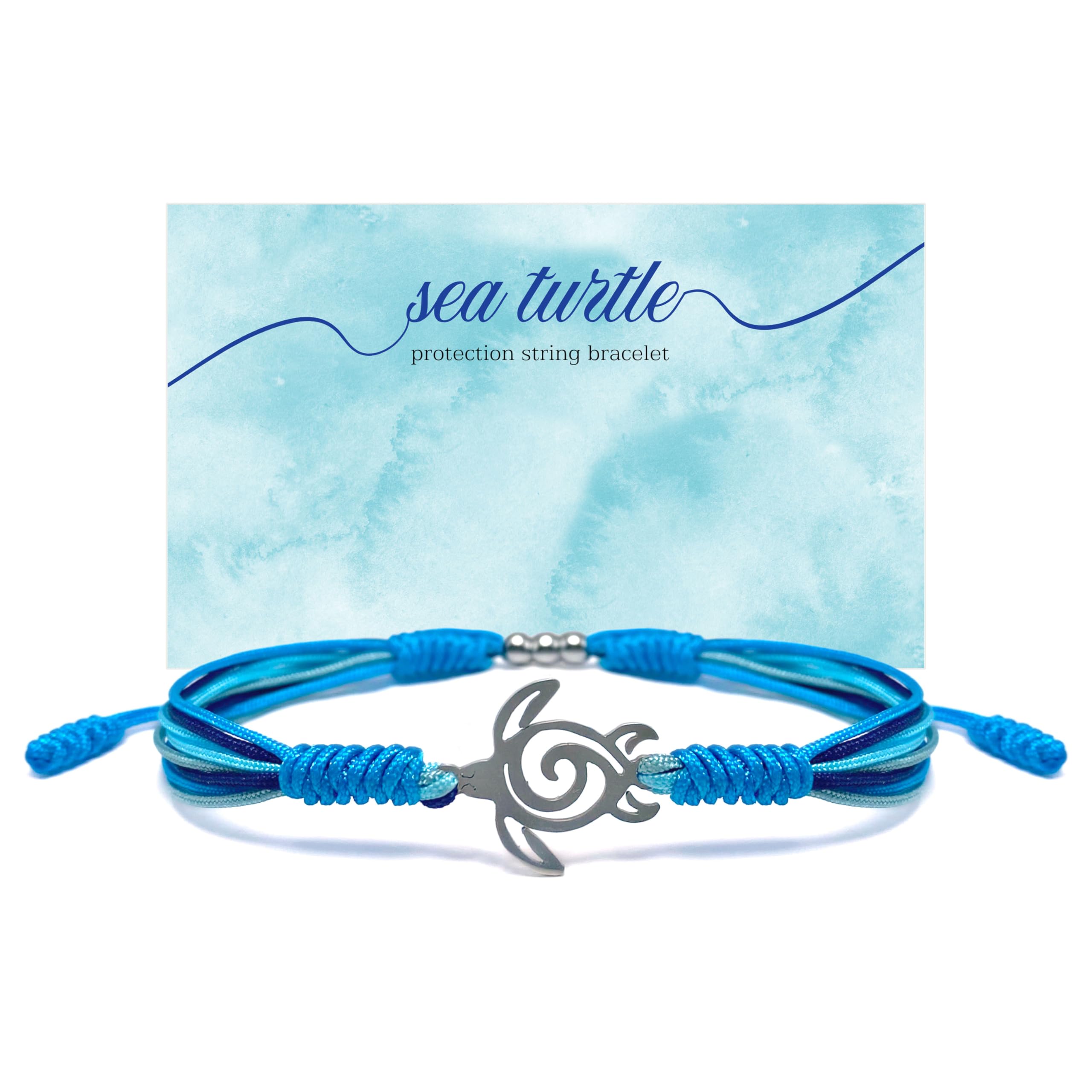 HARACRAFTUnder The Sea Blue Marine Luck and Protection Tibetan Bracelet, Surfer String Wrap for Men, Women, Forever Love Friendship