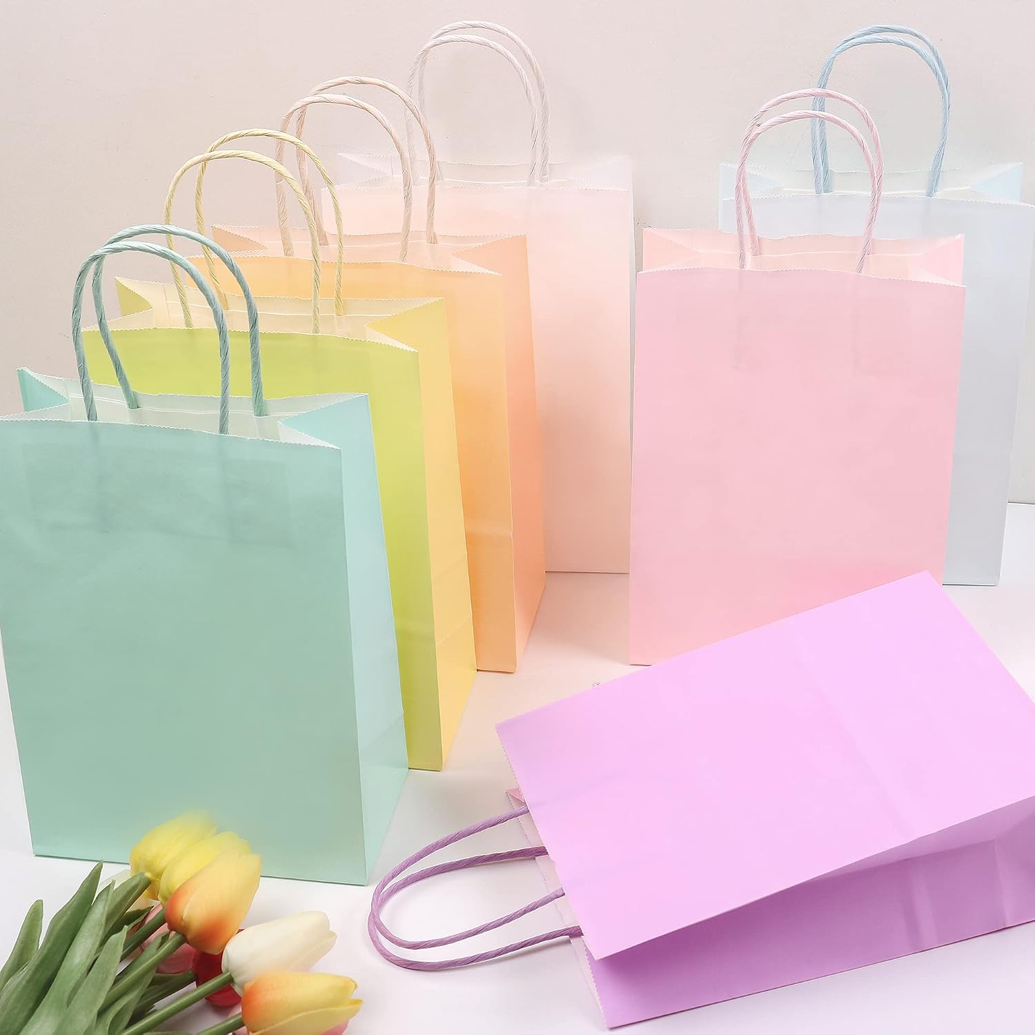 28PCS Paper Party Bags, Pastel Pink Kraft Party Favor Bags - Image 5