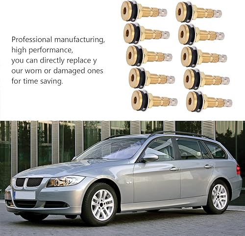 Miniatura 5 de Vástago de válvula de neumático, 10 piezas de vástago de válvula de neumático sin cámara, vástago de válvula de aire líquido de latón macizo de 1