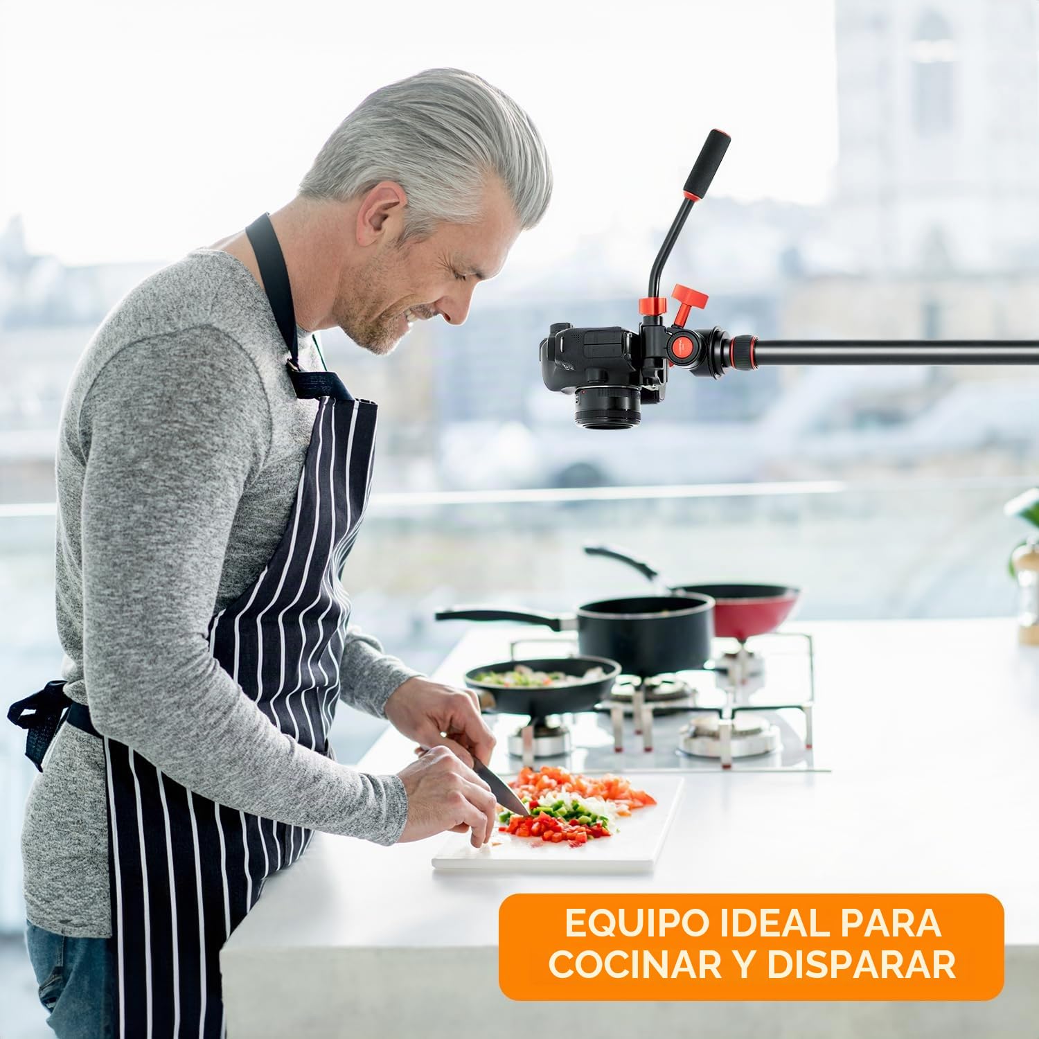 AMBITFUL Brazo de extensión de trípode de 42 Pulgadas, Aluminio, Retractable, Brazo de Tripod, Brazo Giratorio para fotografía de sobrecarga, Disparo multiángulo, Carga máxima de 10 kg