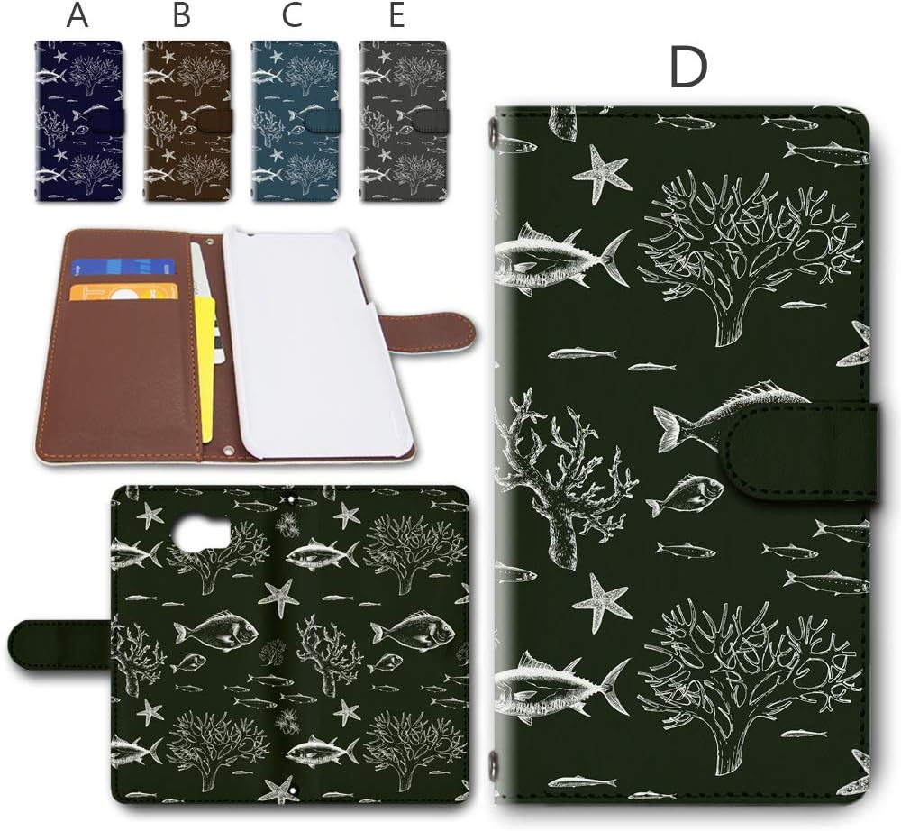 Blackberry Priv Stv100 ファッションの 手帳型 ケース カメラ穴搭載 ダイアリー スマホカバー ブラック スマホケース デザインd 魚群 ブラックベリー レザー製