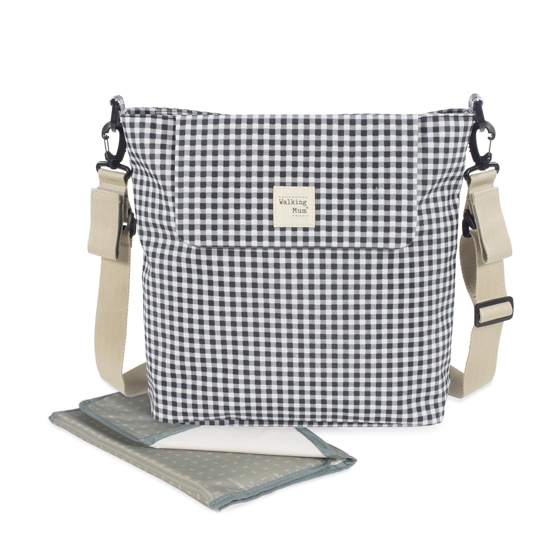Bolsa Canastilla Walking Mum I Love Vichy (Negro)
