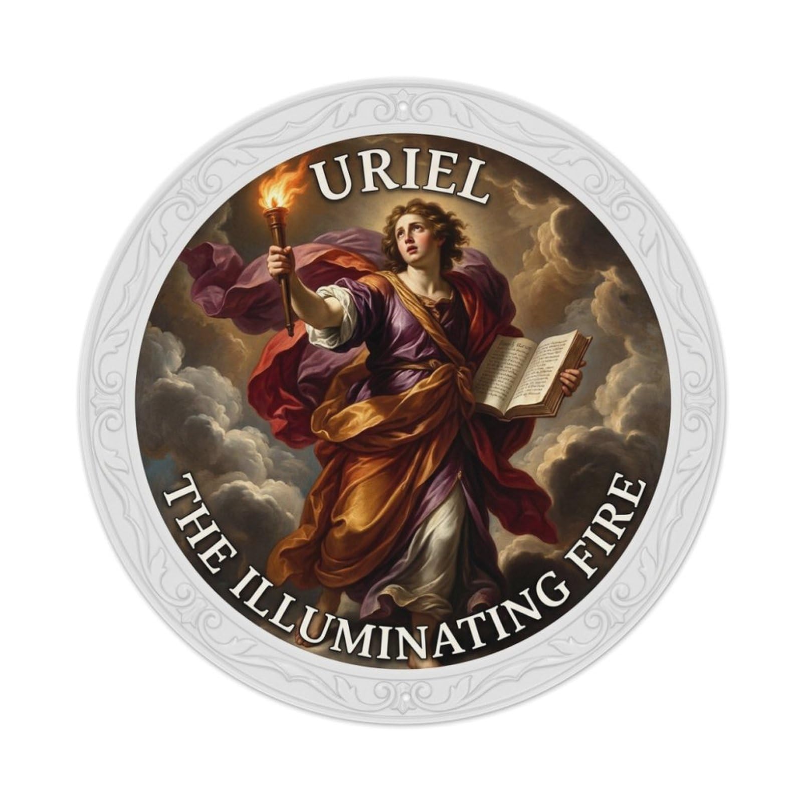 Archangel Uriel Divine Light The Illuminating Fire Metal Tin Sign