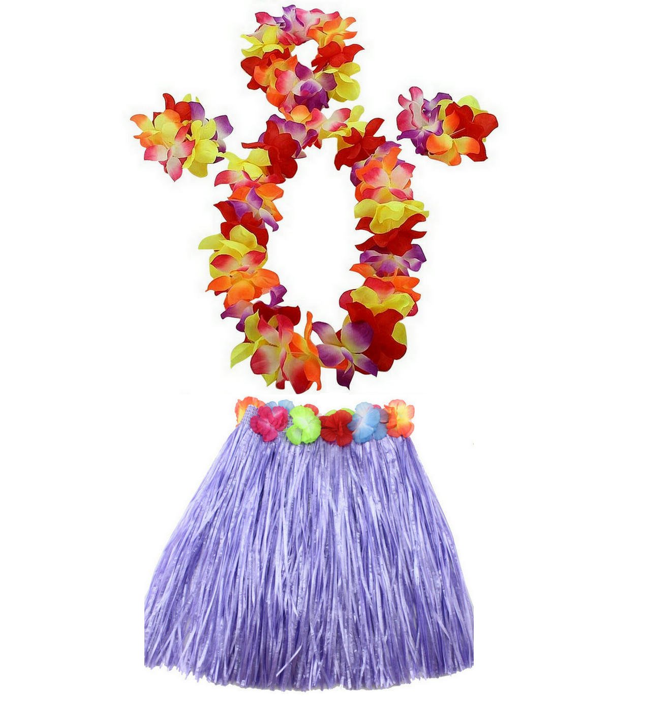 1 Set 40cm Kids Party Hawaii Dress Hula Grass Skirt - Double Layer Thickened Hawaii Skirt for Luau Party Decorations Supplies