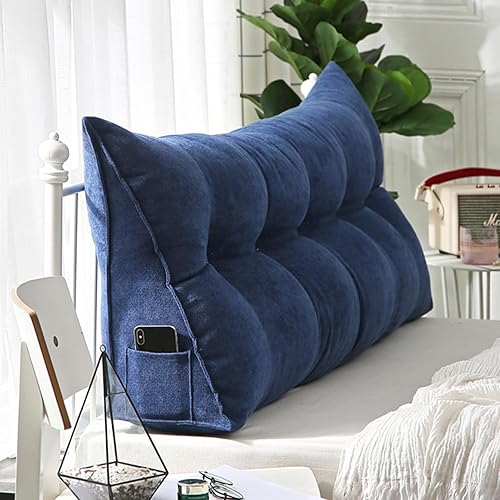 BAGASI Almohada de lectura triangular para cabecero grande, cojín de cuña triangular extraíble, respaldo de lectura, almohada de cuña triangular,