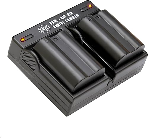BM Premium Paquete de 2 baterías EN-EL15B y cargador de batería dual para Nikon Z6, Z7, D780, D850, D7500, 1 V1, D500, D600, D610, D750, D800,