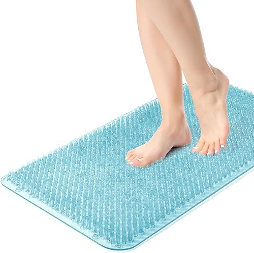 Miniatura 10 de Yolife Tapete Exfoliante para Pies de Ducha, Tapete de Baño Antideslizante con Cerdas Exfoliantes, Masajeador de Pies de Ducha Suave con Ventosas