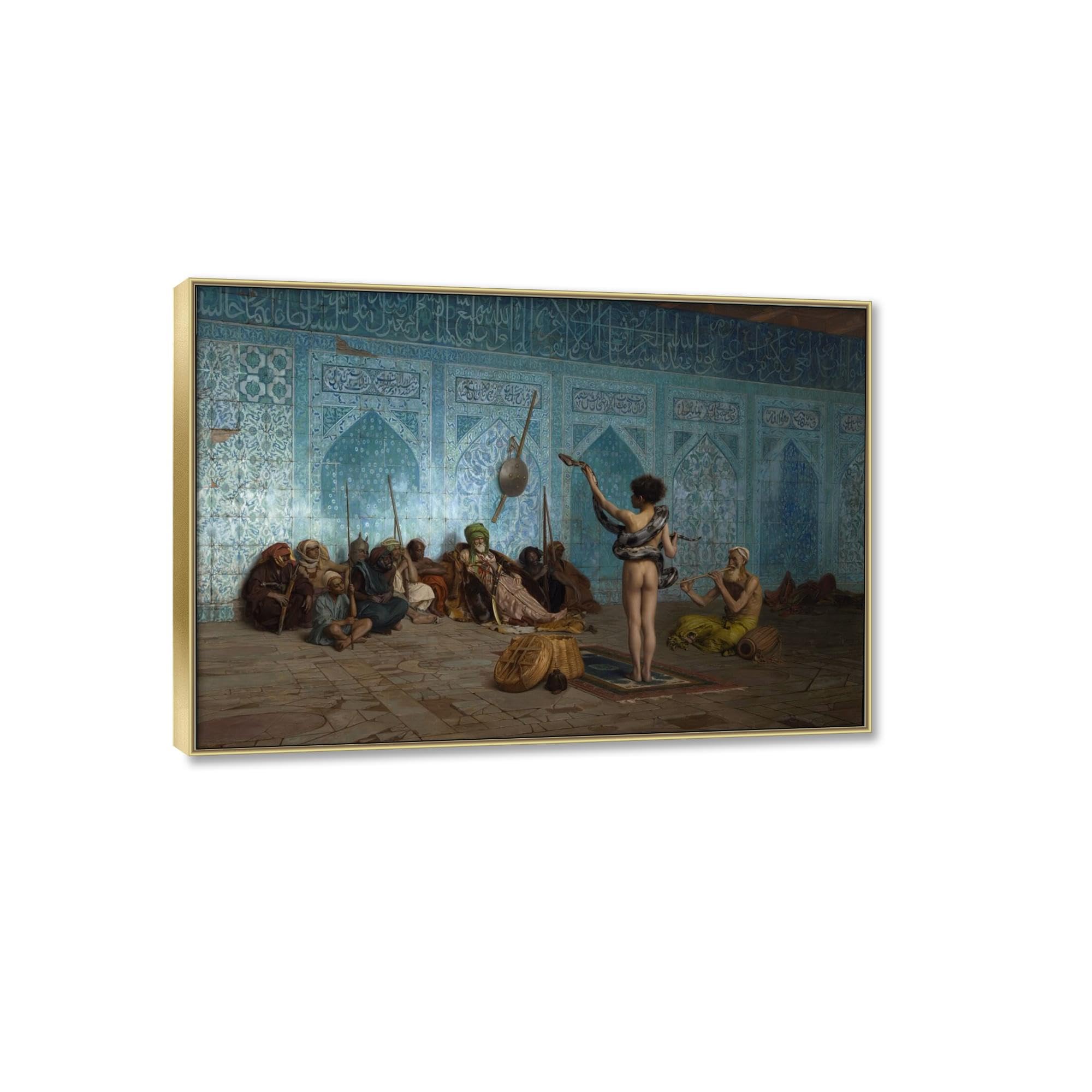 Wąż, czarujący słynne wydruki artystyczne, autorstwa Jean Leon Gerome, plakat, religijne płótno, sztuka ścienna, klasyczna reprodukcja dzieł sztuki, obraz olejny, obrazy vintage, dekoracja sypialni,