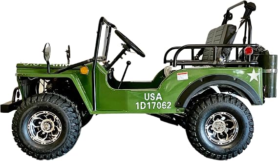 125CC Willys GO Kart | Venom | 125CC COOLSTER GO-Kart for Adults, for 16+ Year Old Riders (Army Green)
