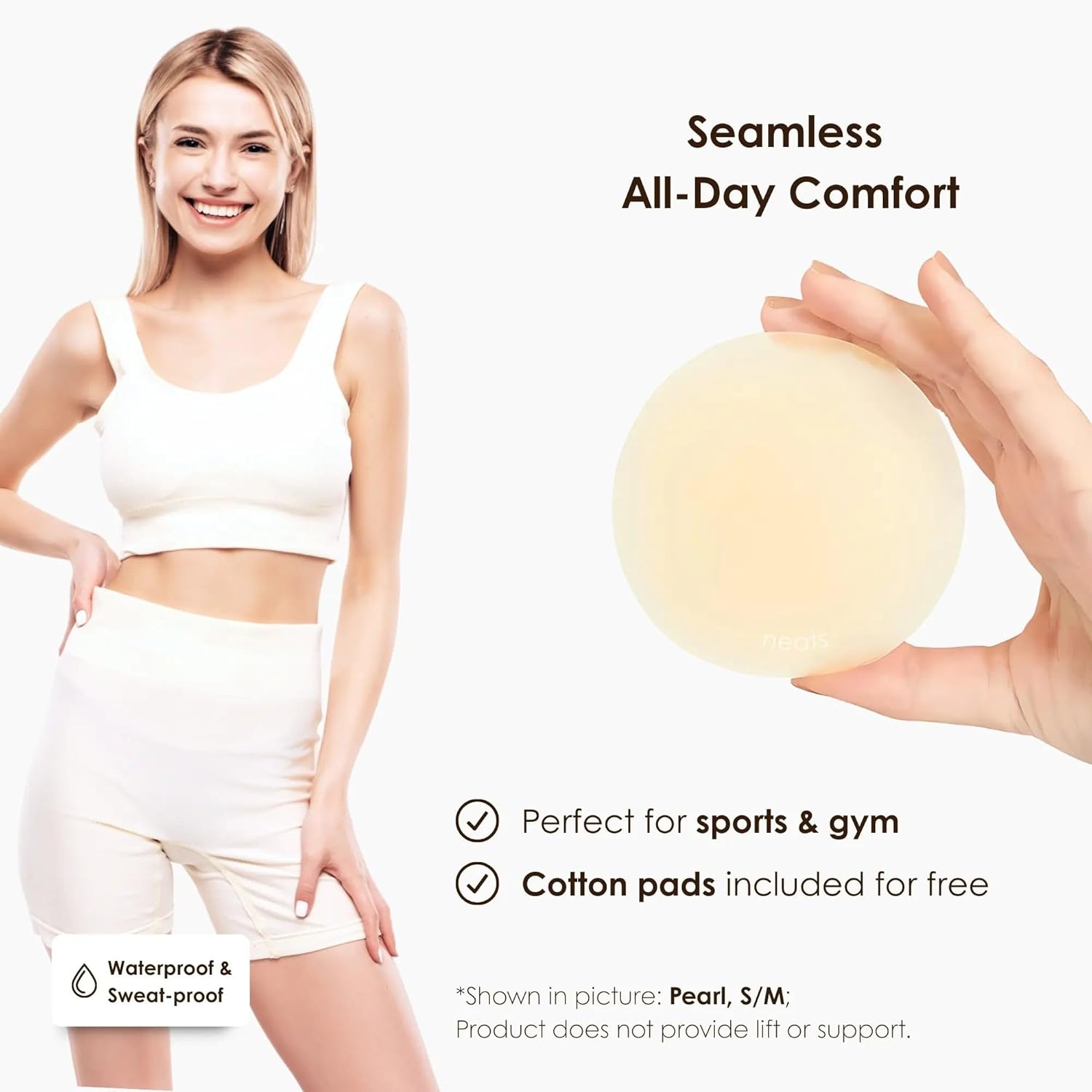 NEATS Grippy Nipple Covers for Women, Reusable Hypoallergenic Silicone Pasties, Non-Adhesive, Invisible No-Show Breast Cover - Image 5