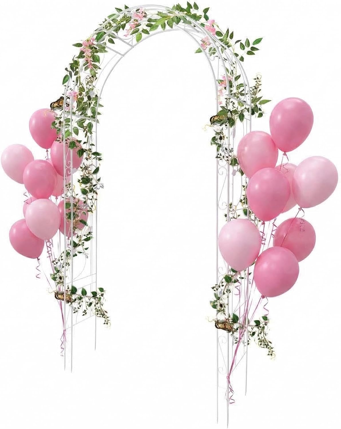 IDEALHOUSE 8.5FT White Metal Garden Arch Trellis, Large Outdoor Arbor for Climbing Plants, Weddings, Patio & Backyard Decoration, 51.18" W x 102.36" H Durable Flower Support Rack