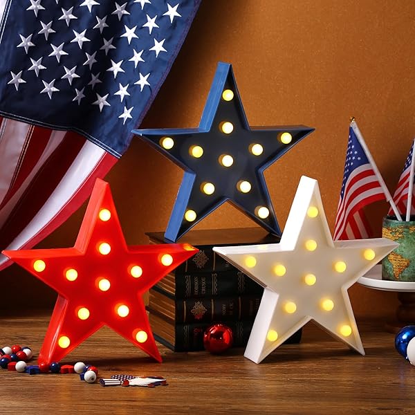 Glowing Star-Shaped Patriotic Accents