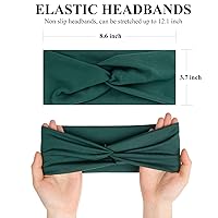 Vista 2 de Huachi Diademas anchas para el cabello de mujer, bandas para la cabeza de moda, turbante, accesorios para el cabello de yoga, paquete de 6